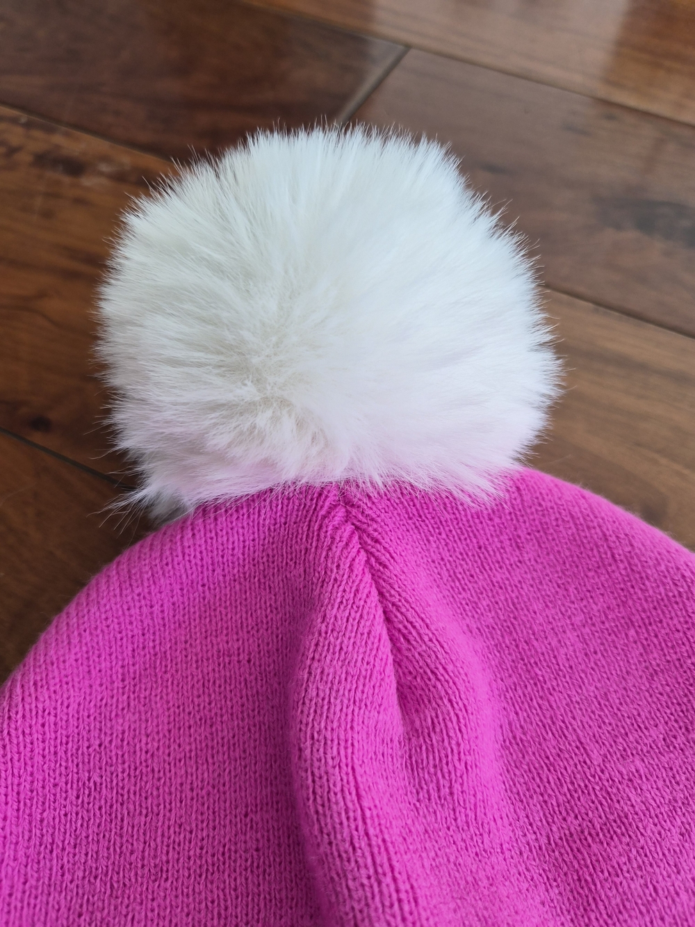 Barbie Girls Hot Pink Knit Beanie Pom Hat & Gloves Set - Picture 5 of 12